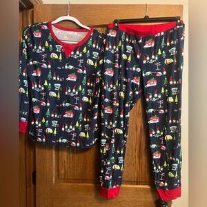 Women’s Wondershop Red and Blue Pajama Sets with Festive Gnome Holiday Design